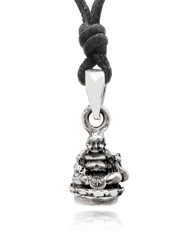 Happy Smile Buddha 92.5 Sterling Silver Brass Charm Necklace Pendant Jewelry