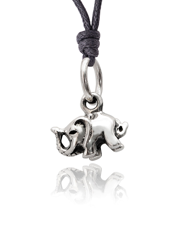 Mini Cute Elephant 92.5 Sterling Silver Gold Brass Charm Necklace Pendant Jewelry