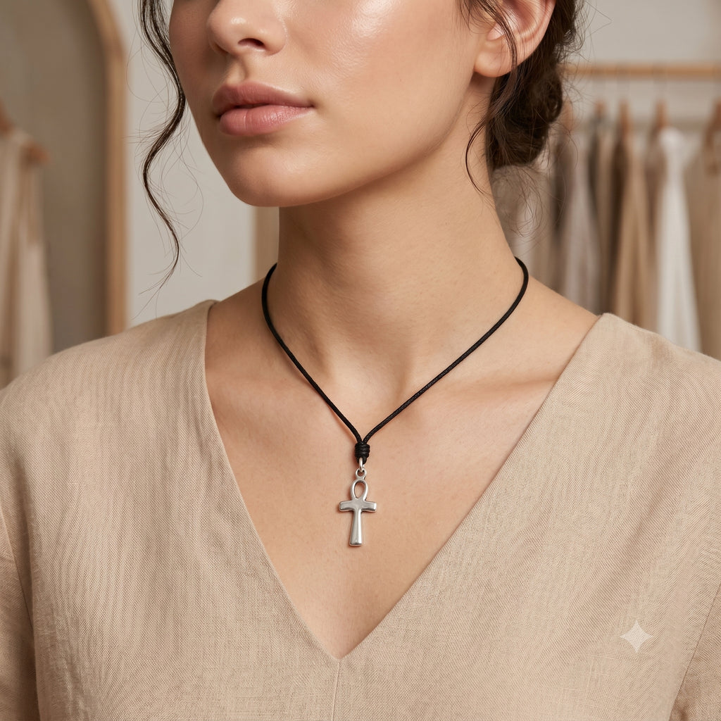 Egyptian Ankh Key 92.5 Sterling-silver Pewter Brass Necklace Pendant Jewelry