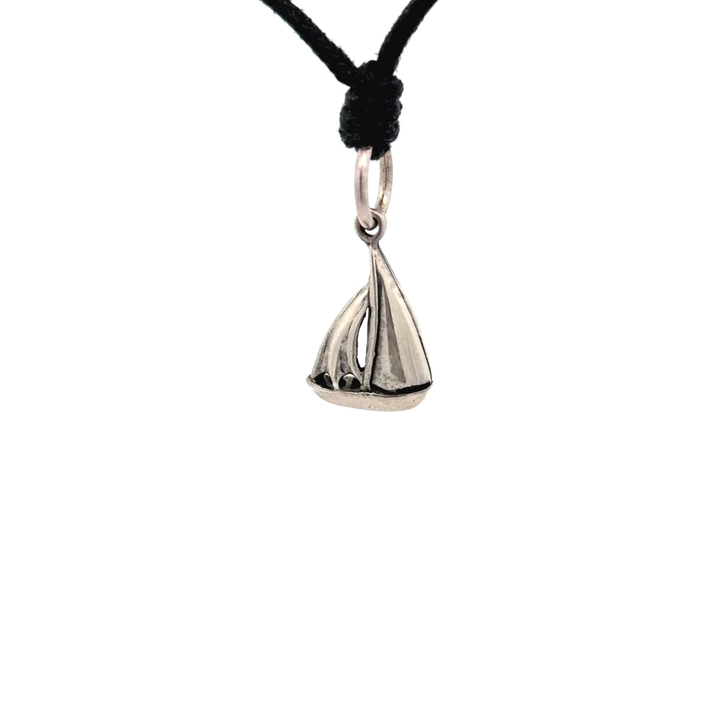 New Sail Boat Sterling-Silver Pewter Necklace Pendant Jewelry