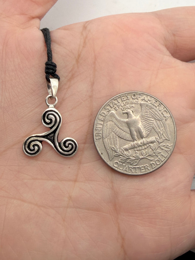 Trilogy Wave 92.5 Sterling Silver Pewter Gold Brass Necklace Pendant Jewelry