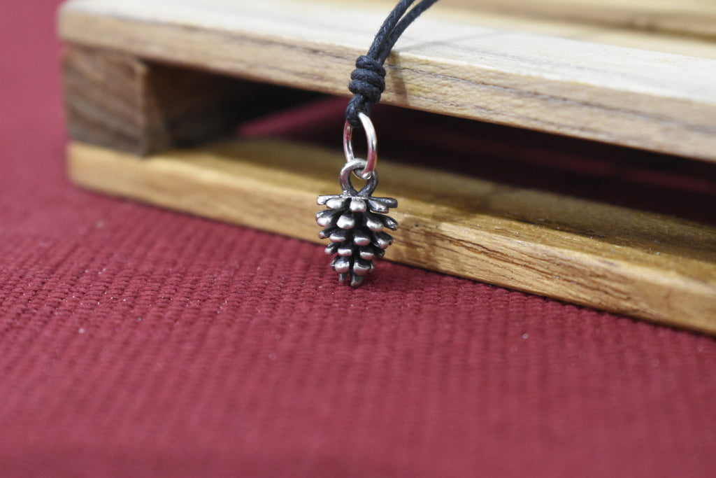 Pinecone Winter Flower 92.5Sterling Silver Brass Necklace Pendant Jewelry