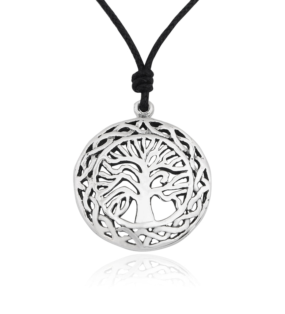 Tree of Life 92.5 Sterling Silver Brass Charm Necklace Pendant Necklace Jewelry