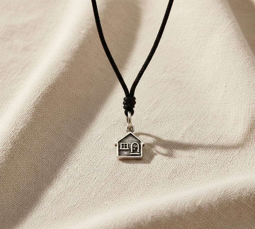 Sweet House 92.5 Sterling Silver Gold Brass Charm Necklace Pendant Jewelry