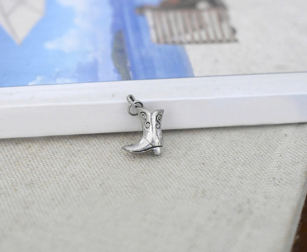 Fashion Cowboy Boots Sterling Silver Pewter Brass Charm Necklace Pendant Jewelry