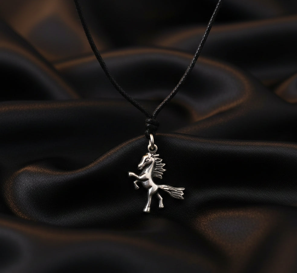 Horse Wild Stallion 92.5 Sterling Silver Pewter Charm Necklace Pendant Jewelry
