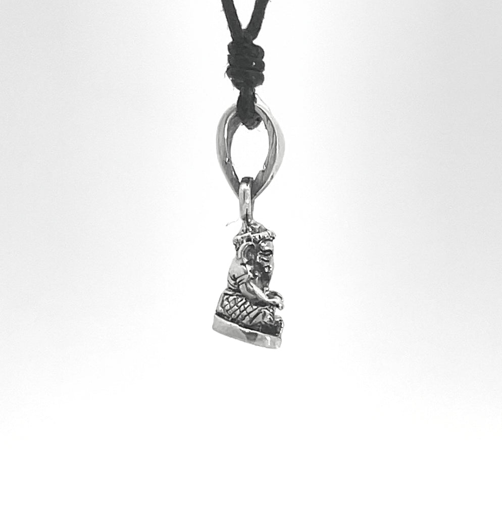 Ganesh Hindu92.5 Sterling Silver Brass Elephant God Necklace Pendant Jewelry