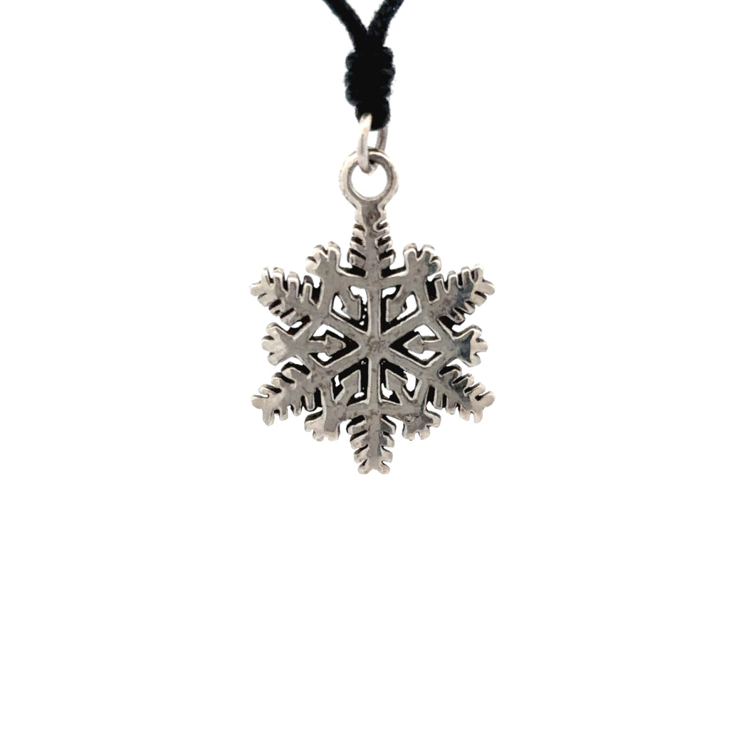 Snow Flake Winter Handmade 92.5 Sterling Silver Brass Necklace Pendant Jewelry