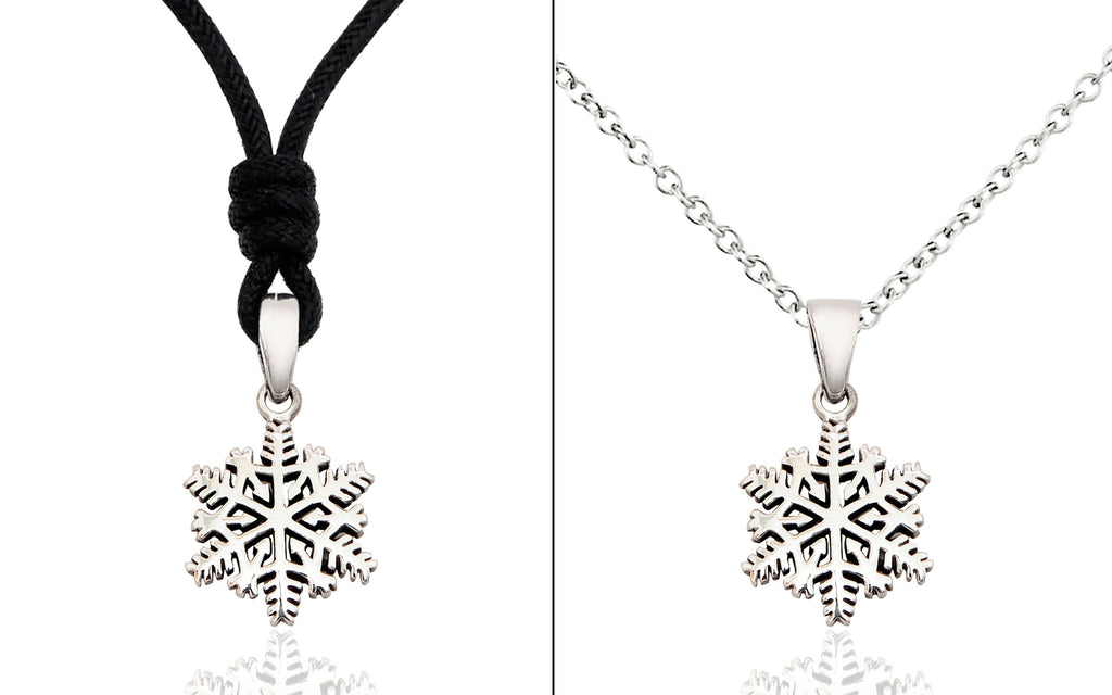 Snow Flake Winter Handmade 92.5 Sterling Silver Brass Necklace Pendant Jewelry