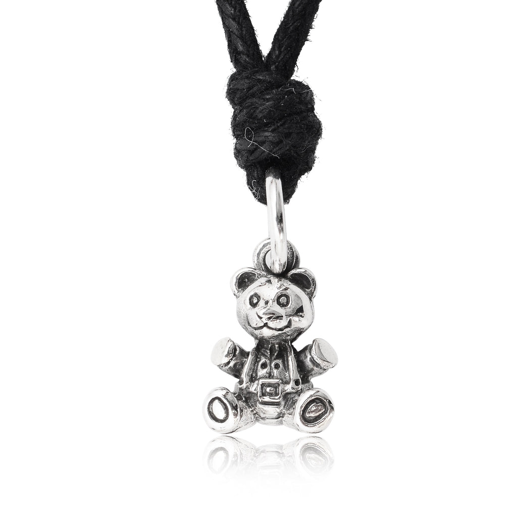 Cute Teddy Bear 92.5 Sterling Silver Gold Brass Charm Necklace Pendant Jewelry