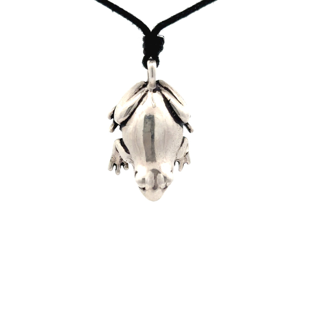 Cute Frog 92.5 Sterling Silver Charm Necklace Pendant Jewelry