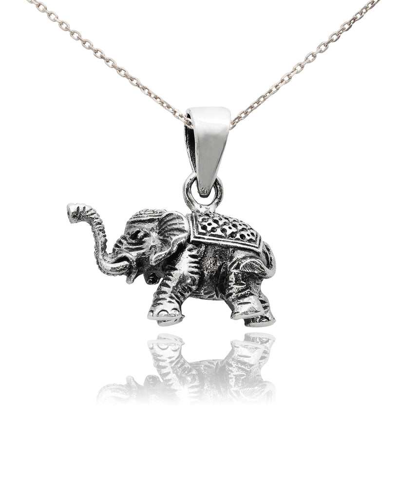 Thai Elephant 92.5 Sterling Silver Pewter Gold Brass Necklace Pendant Jewelry