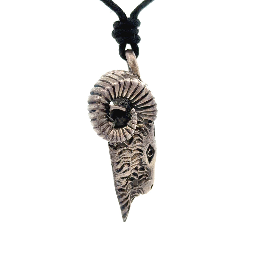 Ram Head Goat Baphomet Pagan God 92.5 Sterling Silver Necklace Pendant Jewelry