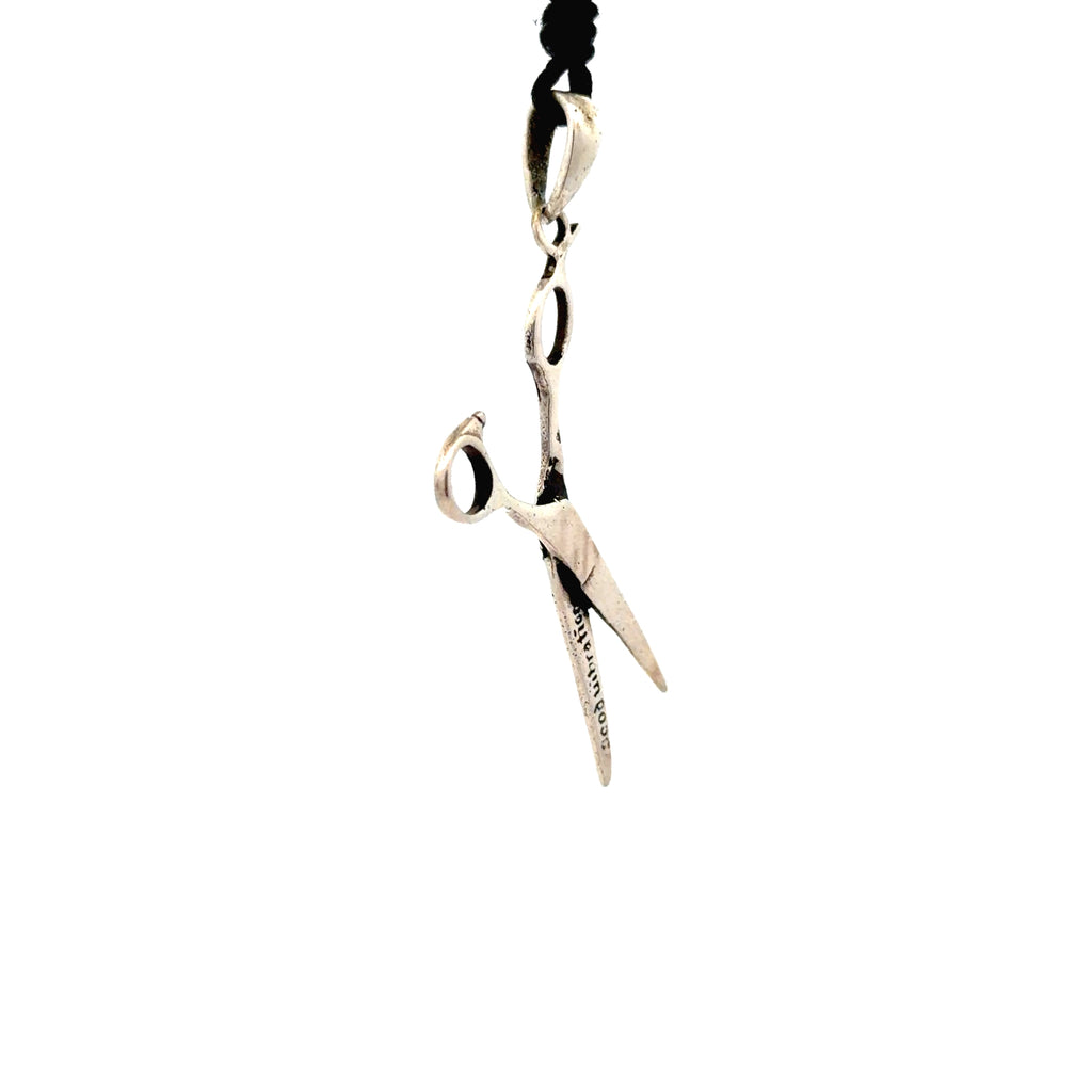 Scissorss Barber Salon 92.5 Sterling Silver Brass Charm Necklace Pendant Jewelry