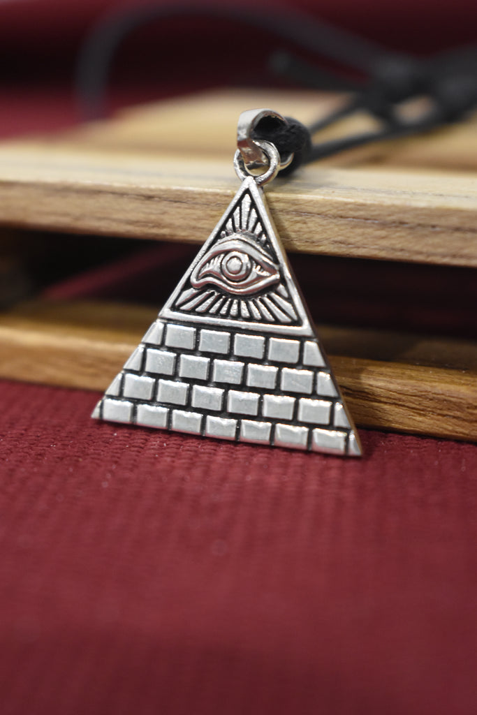 Eye Of Providence 92.5 Sterling Silver Pewter Brass Necklace Pendant Jewelry