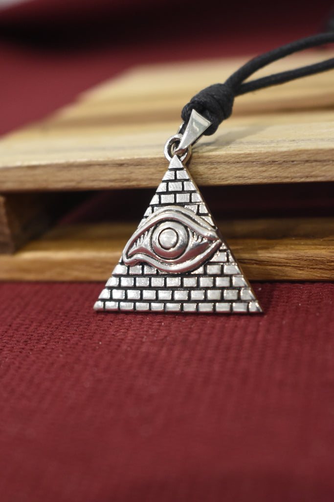 Eye Of Providence 92.5 Sterling Silver Pewter Brass Necklace Pendant Jewelry