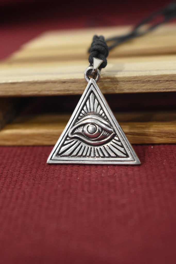 Eye Of Providence 92.5 Sterling Silver Pewter Brass Necklace Pendant Jewelry