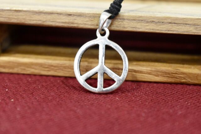 Peace Sign 92.5 Sterling Silver Brass Pewter Charm Necklace Pendant Jewelry