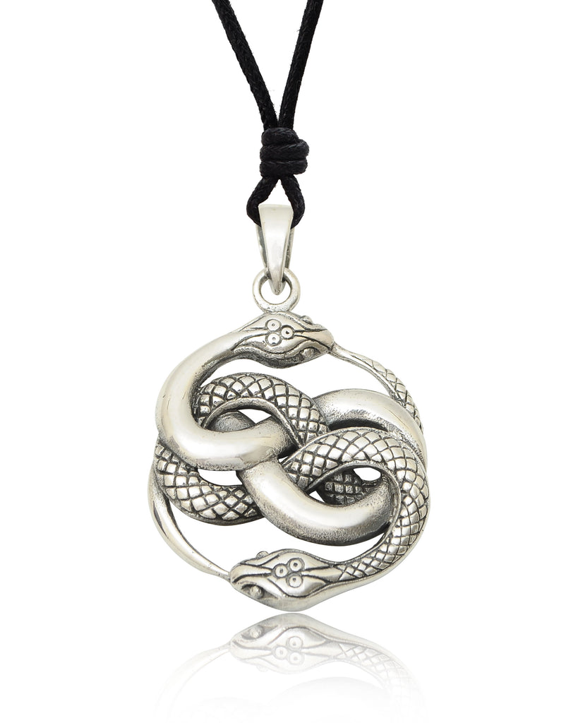 Ouroboros Snake 92.5 Sterling Silver Pewter Brass Charm Necklace Pendant Jewelry
