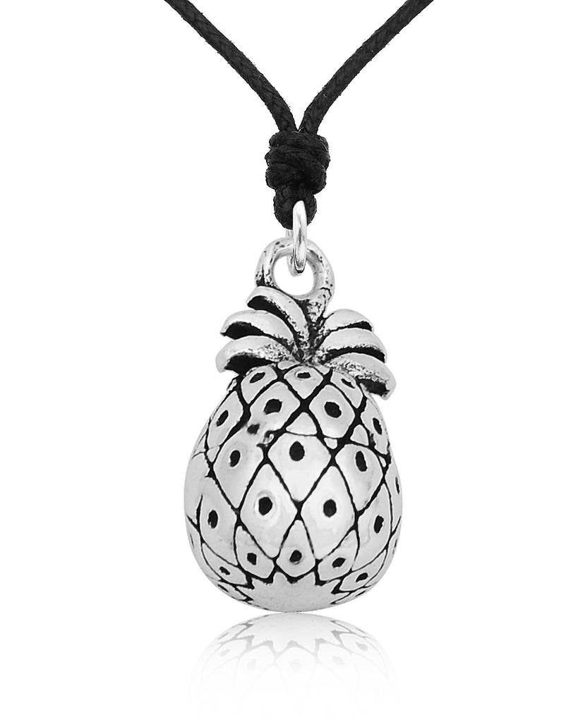 Hawaii Pineapple 92.5 Sterling Silver Gold Brass Necklace Pendant Jewelry