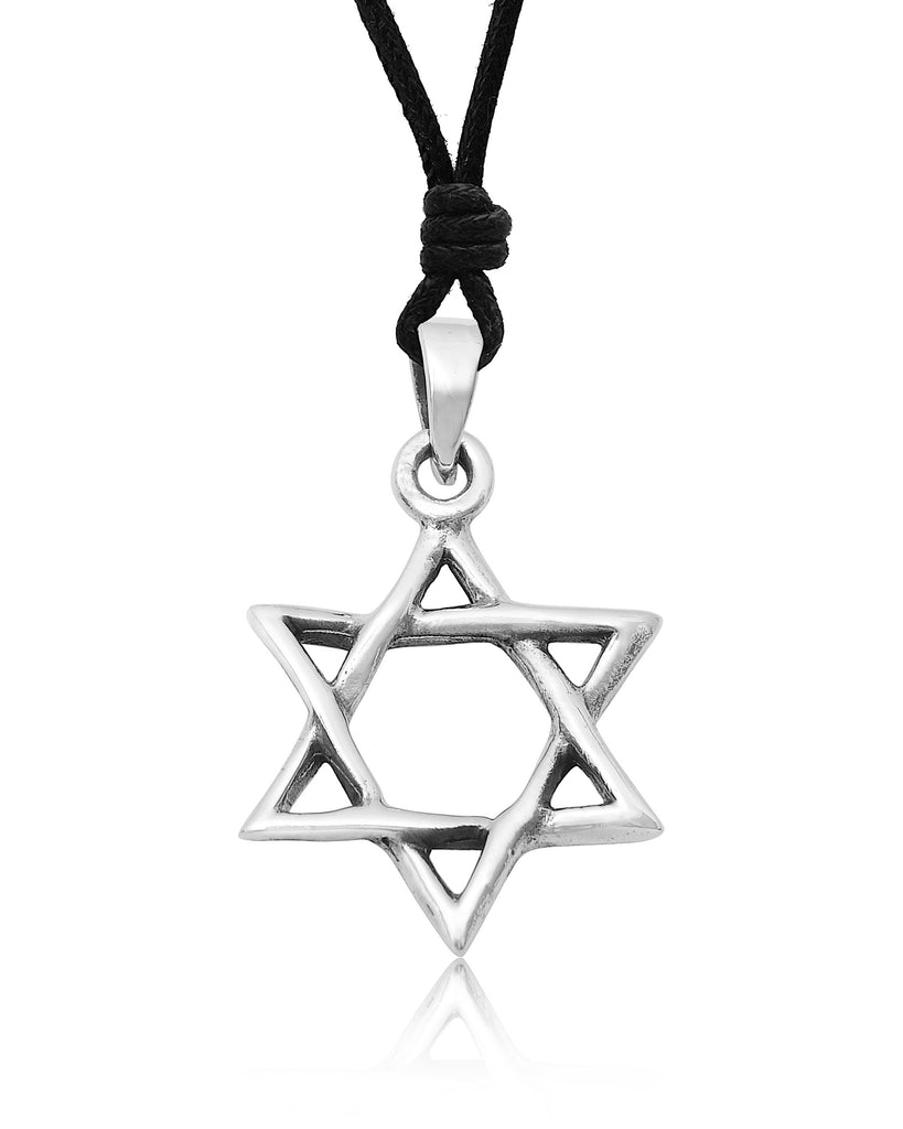 Star of David 92.5 Sterling Silver Pewter Brass Charm Necklace Pendant Jewelry