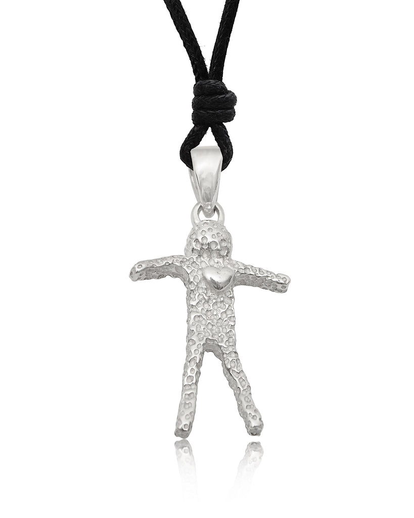 Body With Heart 92.5 Sterling Silver Pewter Brass Charm Necklace Pendant Jewelry