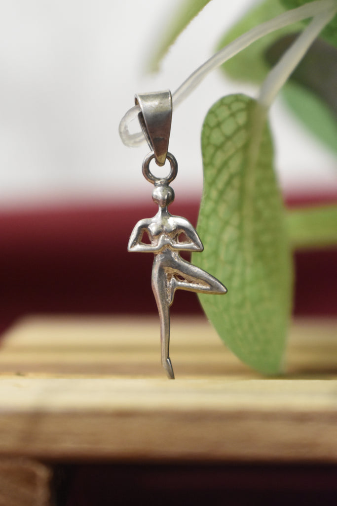 Yoga Pose 92.5 Sterling Silver Gold Brass Charm Necklace Pendant Jewelry