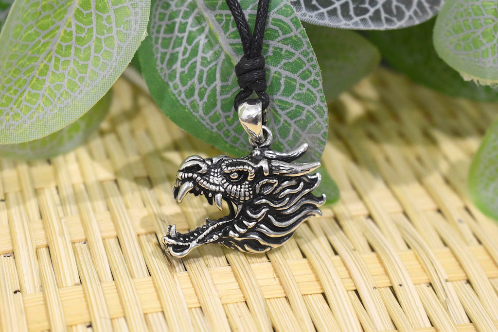 Dragon's Majesty Sterling-silver Brass Charm Necklace Pendant Jewelry