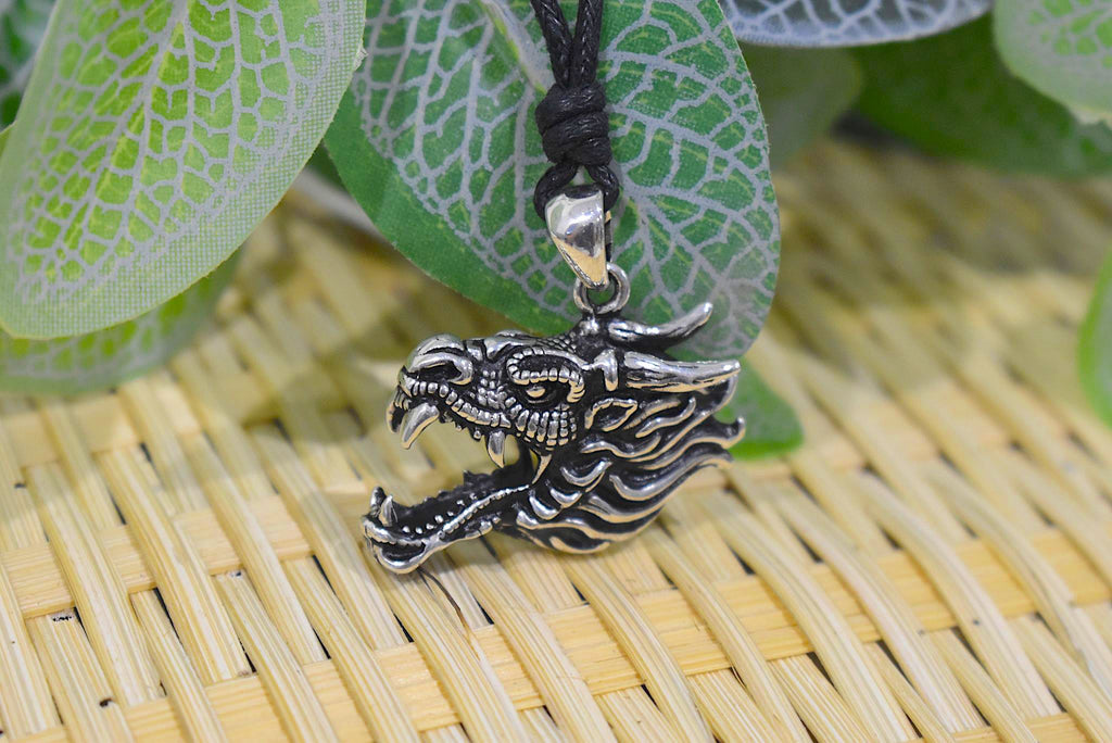 Dragon's Majesty Sterling-silver Brass Charm Necklace Pendant Jewelry
