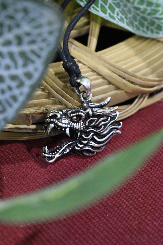 Dragon's Majesty Sterling-silver Brass Charm Necklace Pendant Jewelry