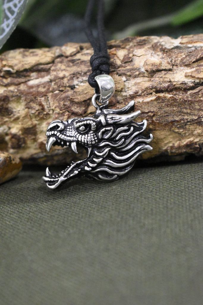 Dragon's Majesty Sterling-silver Brass Charm Necklace Pendant Jewelry