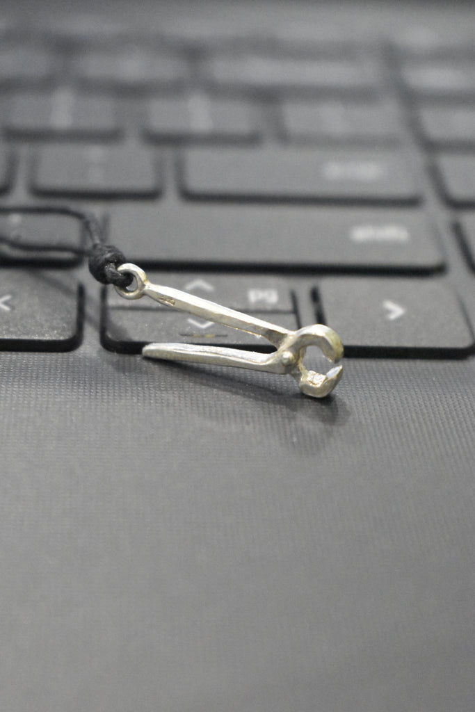 Spring Clamp 92.5 Sterling Silver Gold Brass Necklace Pendant Jewelry