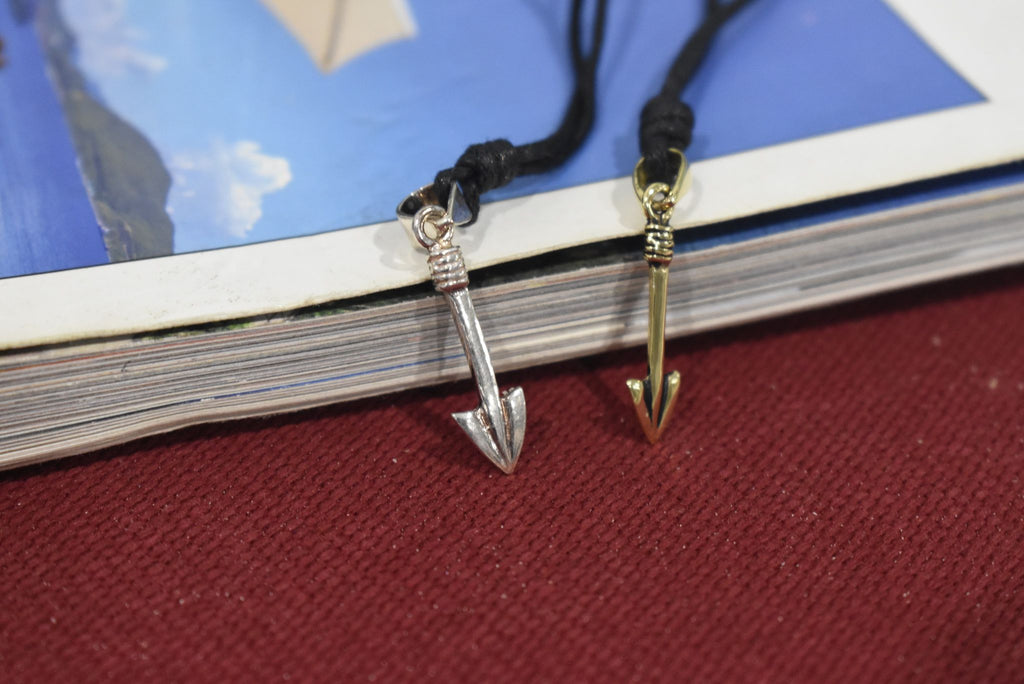 Cute Cupid's Arrow Sterling Silver Brass Charm Necklace Pendant Jewelry