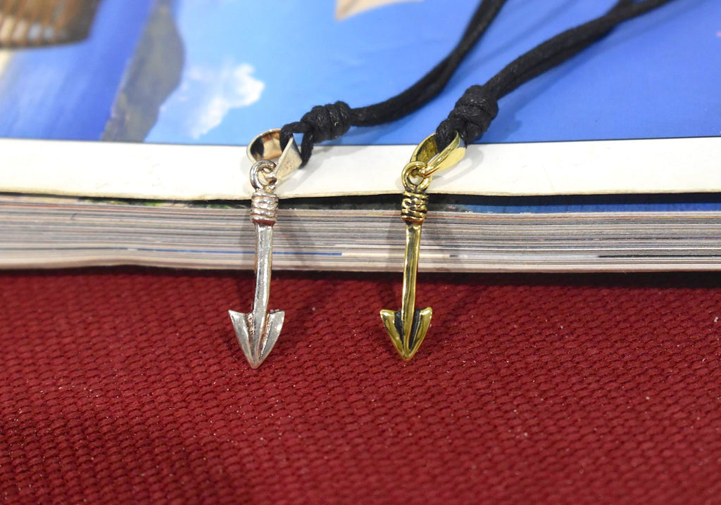 Cute Cupid's Arrow Sterling Silver Brass Charm Necklace Pendant Jewelry