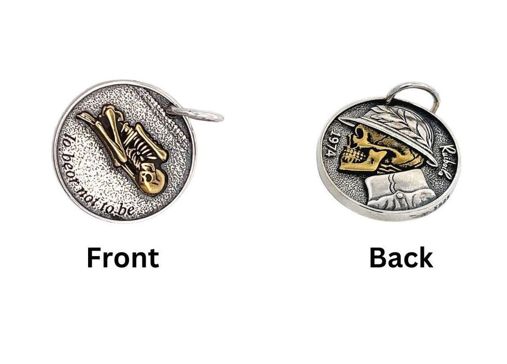 Gothic Skull Head Hip Hop Style Sterling Silver Gold Brass Pendant Necklace