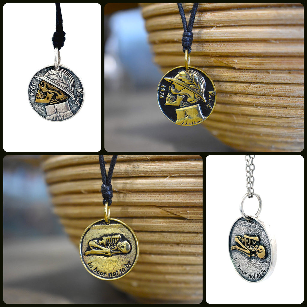 Gothic Skull Head Hip Hop Style Sterling Silver Gold Brass Pendant Necklace