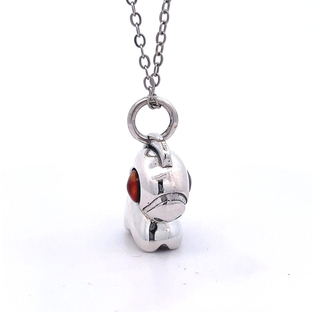 Cute Little Horse Pendant Men and Women Sterling Silver Pendant Necklace