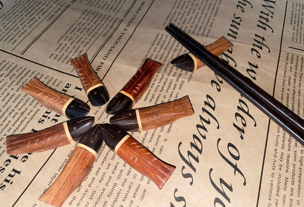 Handcrafted Wooden Chopstick Rest Spoon Fork Knife Holder Fish Designed