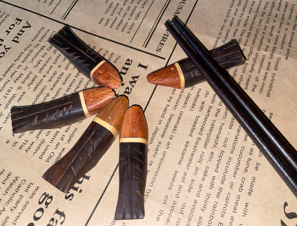 Handcrafted Wooden Chopstick Rest Spoon Fork Knife Holder Fish Designed