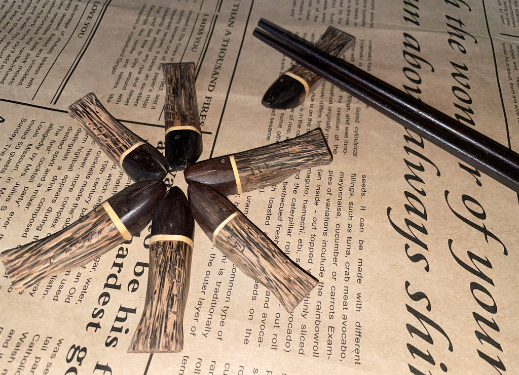 Handcrafted Wooden Chopstick Rest Spoon Fork Knife Holder Fish Designed