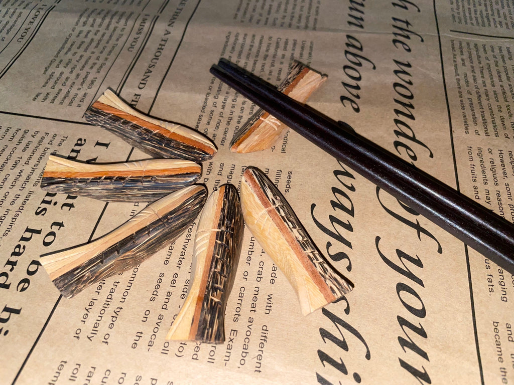 Handcrafted Wooden Chopstick Rest Spoon Fork Knife Holder Fish Designed