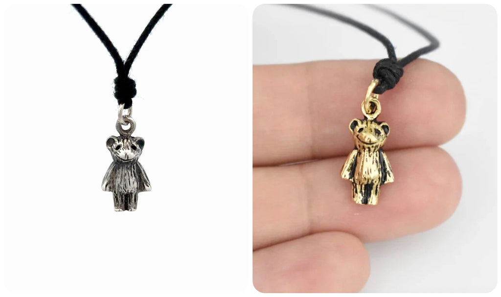 Teddy Bear Doll Charm 92.5 Sterling Silver Pewter Brass Necklace Pendant Jewelry
