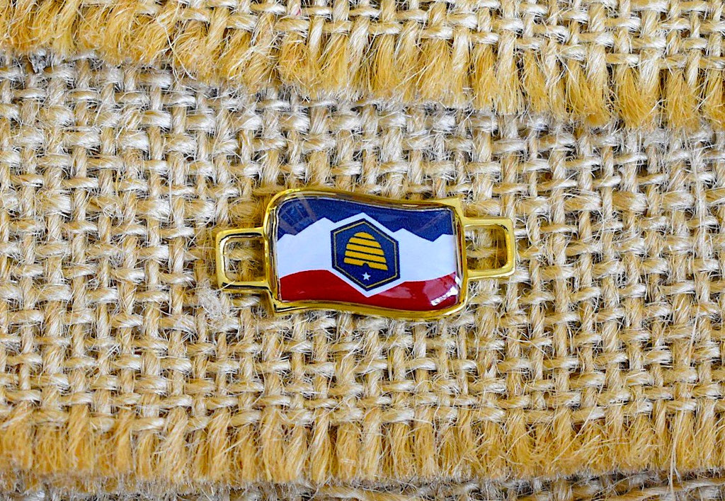 50 States In United State Flag Shoe Lace Keeper Union Worker Charm Work Boots