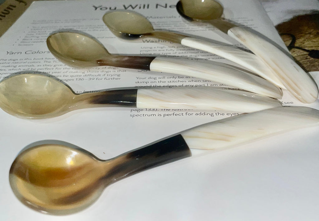 Handcrafted Natural Unique Vietnamese Mother Of Pearl & Horn Spoons