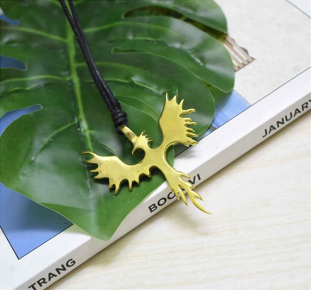 New Phoenix Bird 92.5 Sterling Silver Brass Charm Necklace Pendant Jewelry