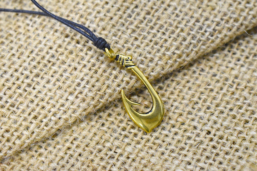 Maori Fishing Hook Sterling Silver Pewter Gold Brass Necklace Pendant Jewelry