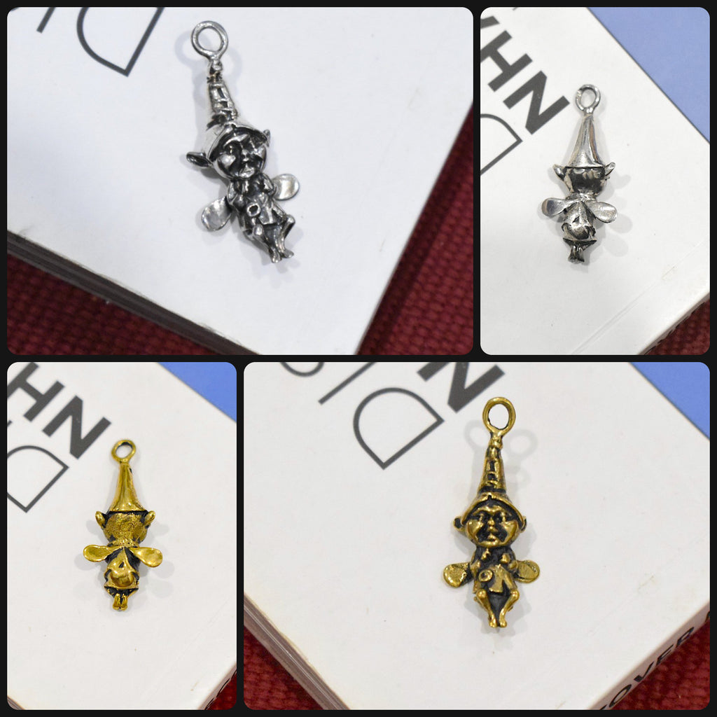 Garden Fairy Handmade 92.5 Sterling Silver Gold Brass Necklace Pendant Jewelry