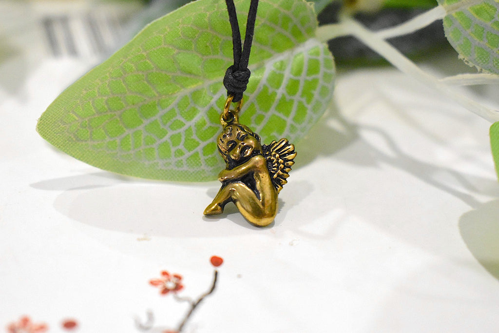 New Cupid Cherub Sterling-silver Pewter Brass Charm Necklace Pendant Jewelry