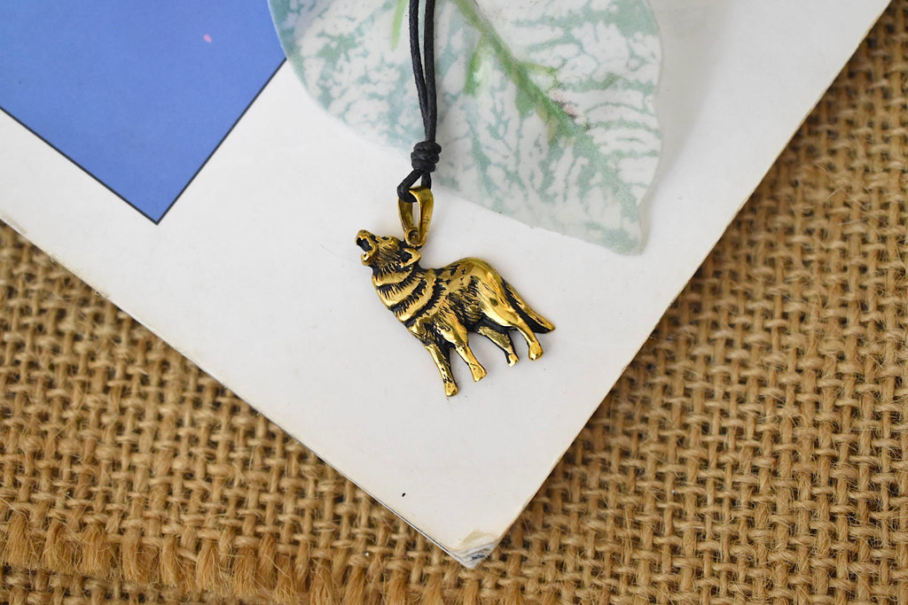 Wolf Coyote Dog 92.5 Sterling Silver Pewter Gold Brass Charm Necklace Pendant Jewelry