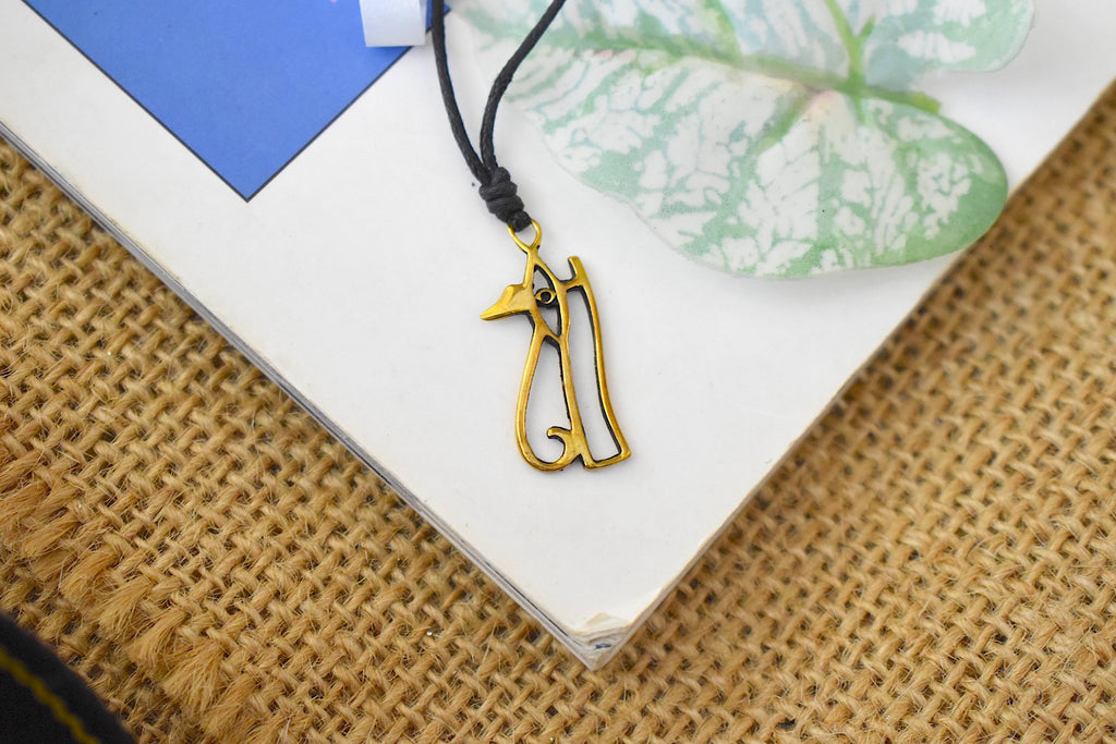 Eye of Ra Horus Egyptian Gold Brass Charm Necklace Pendant Jewelry